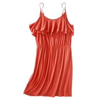 Mossimo Supply Co. Juniors Plus Size Sleeveless Ruffle Front Dress   Orange 4