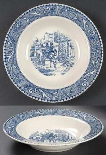 Homer Laughlin  Shakespeare Country Blue (Scrolls) Rim Soup Bowl, Fine China Din