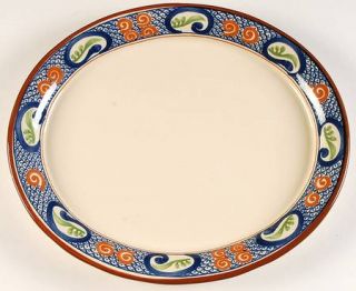 Franciscan Calypso 14 Oval Serving Platter, Fine China Dinnerware   Blue, Rust,