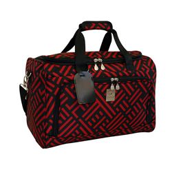 Jenni Chan Black And Red 18 Inch Signature City Carry On Duffel (Black/redDimensions 12 inches high x 7.5 inches wide x 18 inches longFully lined interiorOriginal Jenni Chan design materialCustom Jenni Chan hardwareMultiple use interior pocketsFront pock