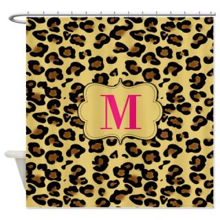  Leopard Print Pink Monogram Shower Curtain  Use code FREECART at Checkout