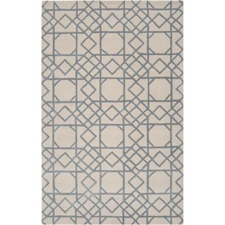 Hand tufted Weert Slate Blue Geometric Trellis Wool Rug (8 X 11)