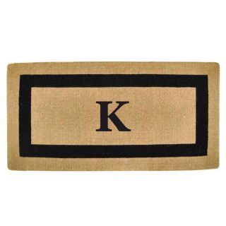 Heavy duty Coir Single Black Picture Frame Monogrammed Doormat