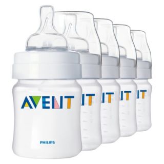 Philips Avent BPA Free Classic 4 Ounce Polypropylene Bottles, 5 Pack