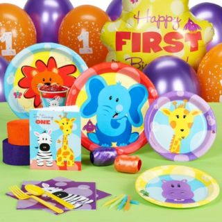 Safari Friends 1st Birthday Standard Party Pack for 8