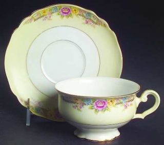 Paul Muller Camden, The Footed Cup & Saucer Set, Fine China Dinnerware   Pink, B