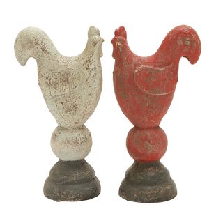 Red/ White Flaunting Roosters (set Of 2) (White/redMaterial WoodQuantity Two (2)Setting Indoor/outdoorDimensions 16 inches high x 8 inches wide x 5 inches deep (each rooster) WoodQuantity Two (2)Setting Indoor/outdoorDimensions 16 inches high x 8 i