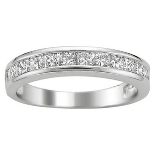 1 CT. T.W. Princess Cut Diamond Band Channel Set Ring in 14K White Gold (I J,