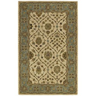 Handmade Khazana Ivory Jefferson Linen Wool Rug (7.6 X 9)