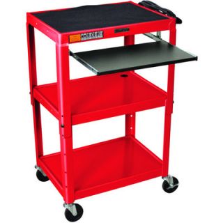Luxor Adjustable Height Steel Cart with Pullout Keyboard Tray   400 Lb.