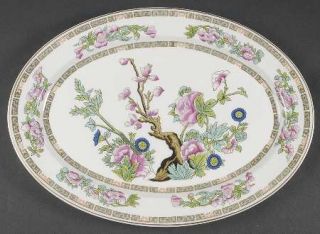 Syracuse Indian Tree Pink (Smooth Edge) 14 Oval Serving Platter, Fine China Din