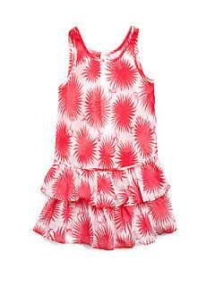 Girls Reese Ruffled Coverup   Azalea Pink