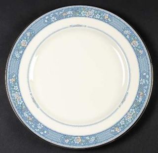 Noritake Randolph Dinner Plate, Fine China Dinnerware   White/Peach Flowers, Blu