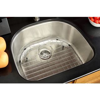 Undermount Stainless Steel 23.5 inch Single Bowl Kitchen Sink Combo