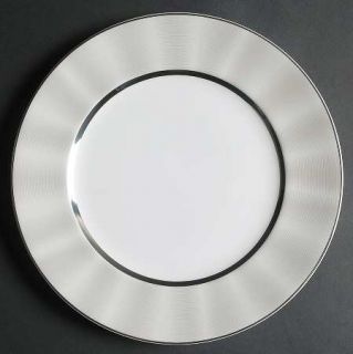 Nikko Silk Platinum Dinner Plate, Fine China Dinnerware   Bone,Silver,Subtle Rin