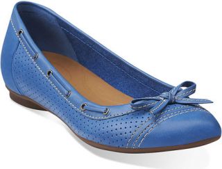 Womens Clarks Poem Cottage   Blue Leather Casual Shoes