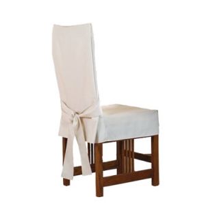 Sure Fit Cotton Duck Short Dining Room Chair Slipcover   Natural