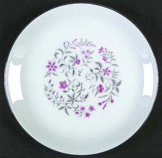 Hira China Joanna Dinner Plate, Fine China Dinnerware   Pink/Gray Center Floral
