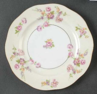 Baronet Sylvia Bread & Butter Plate, Fine China Dinnerware   Pink,Yellow,Purple