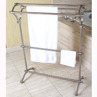 Pedestal Satin Nickel Bath Towel Rack (Polished chromeMaterials IronDimensions 32 inches high x 28 inches wide x 9 inches deepThe digital images we display have the most accurate color possible. However, due to differences in computer monitors, we canno