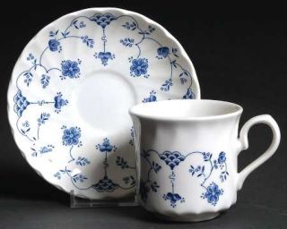 Churchill China Finlandia (Scalloped,Swirl,England) Large Flat Cup & Saucer Set,