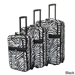World Traveler Designer Zebra Prints 3 piece Expandable Luggage Set (Black, pink, teal, lavander, lime, red, purple, orangeMaterials 600D heavy duty polyesterPockets Two (2) front full size zipperWeight 28 inch upright (8.3 pound), 24 inch upright (7 p