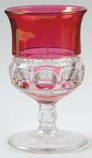 Tiffin Franciscan KingS Crown Cranberry Flash(Top&Btm) Water Goblet   Stem 4016