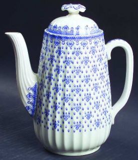 Spode Fleur De Lys Blue (Earthenware,No Trim) Coffee Pot & Lid, Fine China Dinne