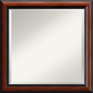 Regency Mahogany24x24 inch Square Wall Mirror (MediumSubject Framed MirrorFrame 2.25 inch Traditional mahogany with black fadeImage dimensions 20 inches high x 20 inches wideOutside dimensions 24 inches high x 24 inches wide )
