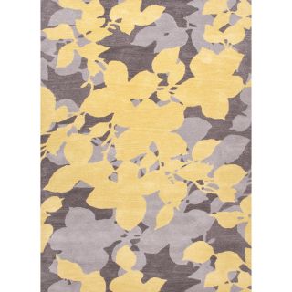 Transitional Floral Gray/ Black Wool Rug (36 X 56)