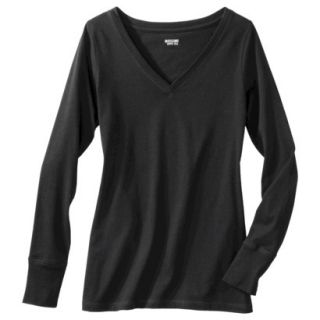 Mossimo Supply Co. Juniors Long Sleeve V Tee   Black L(11 13)