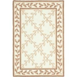Simply Clean Trellis Hand hooked Ivory Rug (2 X 3)