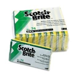 Scotch Brite Medium Duty Scrubbing Sponges (pack Of 10) (Green/yellow Materials Cellulose Dimensions 3.5 inches wide x 6.25 inches long x 0.625 inches thickPack of 10  )
