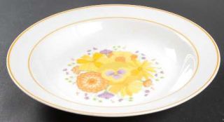Denby Langley Golden Afternoon Rim Soup Bowl, Fine China Dinnerware   Multicolor