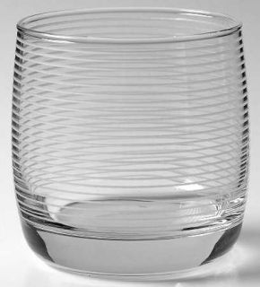 Cristal DArques Durand Spiral Double Old Fashioned   Clear,Etched Rings Top To