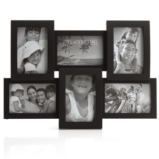 Melannco Black 6 opening Frame (three 6x4 inch, Three 4x6 inch)