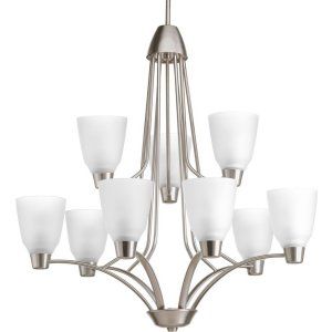 Progress Lighting PRO P4173 09WB Asset 9 Light, 2 Tier Chandelier with Bulb with