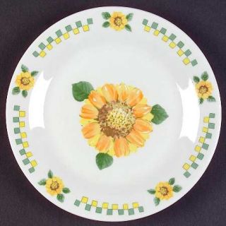 Gibson Designs Sunflower Salad/Dessert Plate, Fine China Dinnerware   Sunflowers