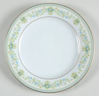 Noritake Spring Meadow Salad Plate, Fine China Dinnerware   Blue Geometric Band,