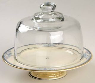 Lenox China Columbia Footed Cheese Plate with Glass Dome, Fine China Dinnerware