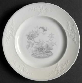 Spode Chinese Spring Bread & Butter Plate, Fine China Dinnerware   Bone, Gray Fl