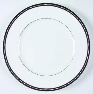 Nikko Midnight Pearl Dinner Plate, Fine China Dinnerware   Bone, Black Band, Whi