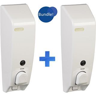 Set of 2 Classic White Liquid Soap Dispensers