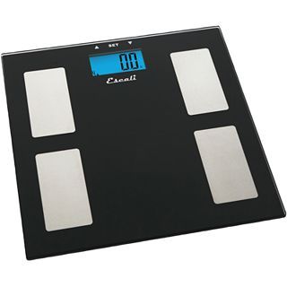 Escali Glass Body Fat Water & Muscle Mass Digital Scale USHM180G, Black