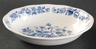 Wedgwood Windermere Blue & White 9 Oval Vegetable Bowl, Fine China Dinnerware  