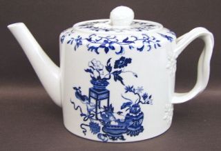 Spode Blue Bowpot All Blue (Fine/Newstone Teapot & Lid, Fine China Dinnerware  