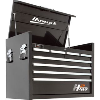 Homak H2PRO 36in. 8 Drawer Top Tool Chest   Black, 35 1/4in.W x 21 3/4in.D x 24