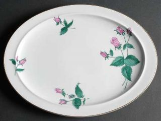 Easterling Radiance 14 Oval Serving Platter, Fine China Dinnerware   Pink Roses