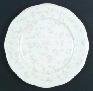 Mikasa Blossoms Dinner Plate, Fine China Dinnerware   Tan Flowers,Leaves&Stems,S