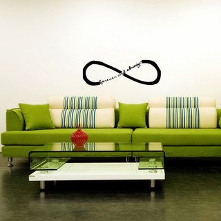 Infinity Sign Vinyl Wall Decal (Glossy blackEasy to applyDimensions 25 inches wide x 35 inches long )
